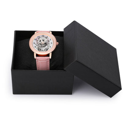 Panda Ladies Watch with PU Leather Band