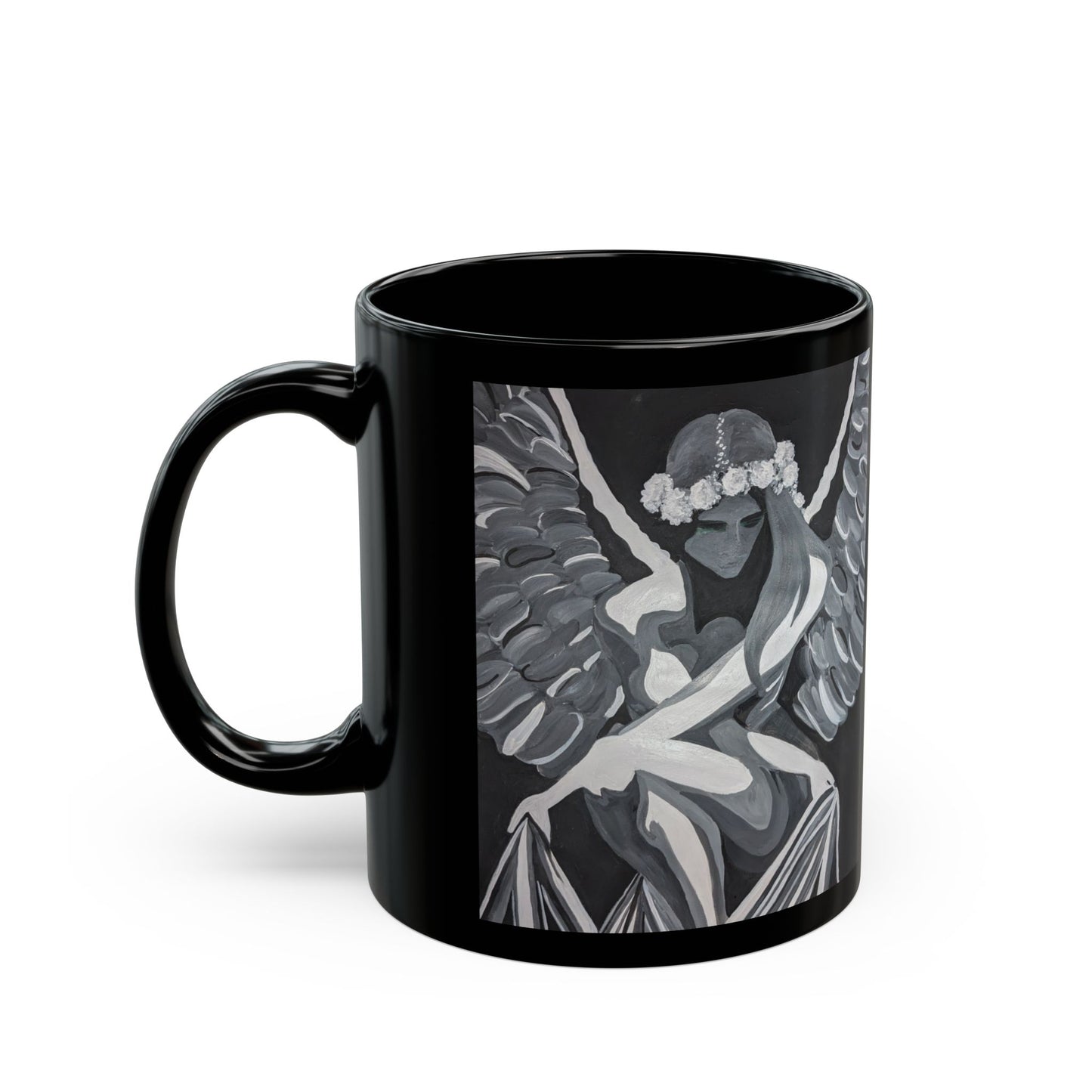 Black Mug (11oz, 15oz) - concrete angel