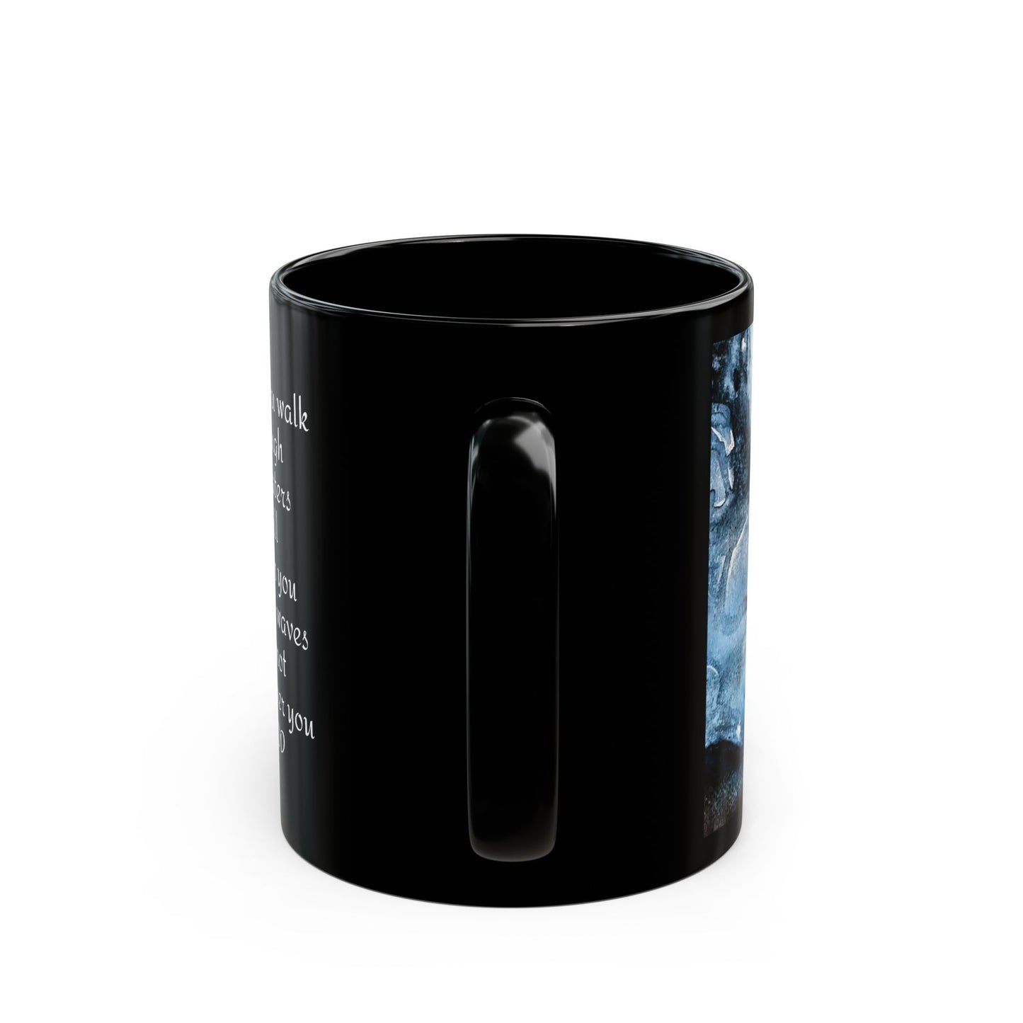 Black Mug (11oz, 15oz) - Isaiah 43V2 - Waters