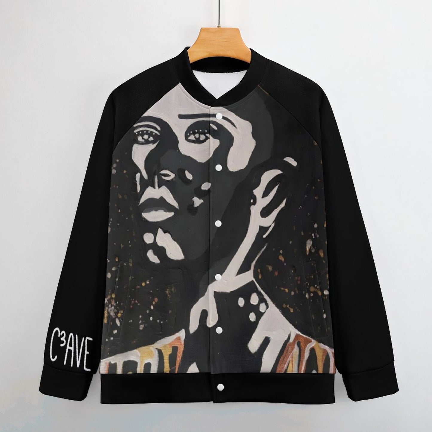 C3 Cave Men's Baseball Jacket  - Vitiligo is beautiful