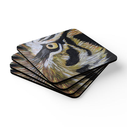 Corkwood Coaster Set - tiger