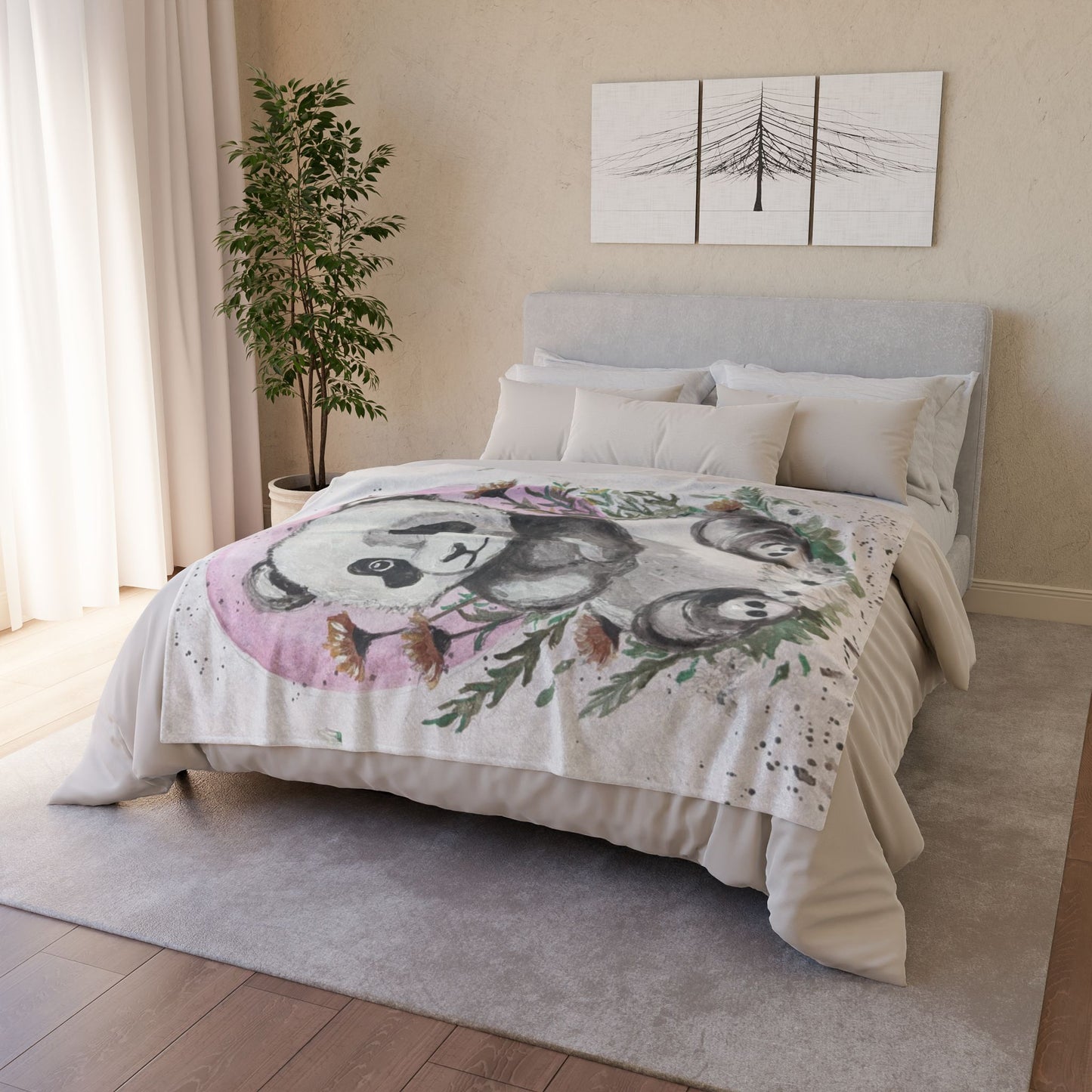 Soft Polyester Blanket Panda