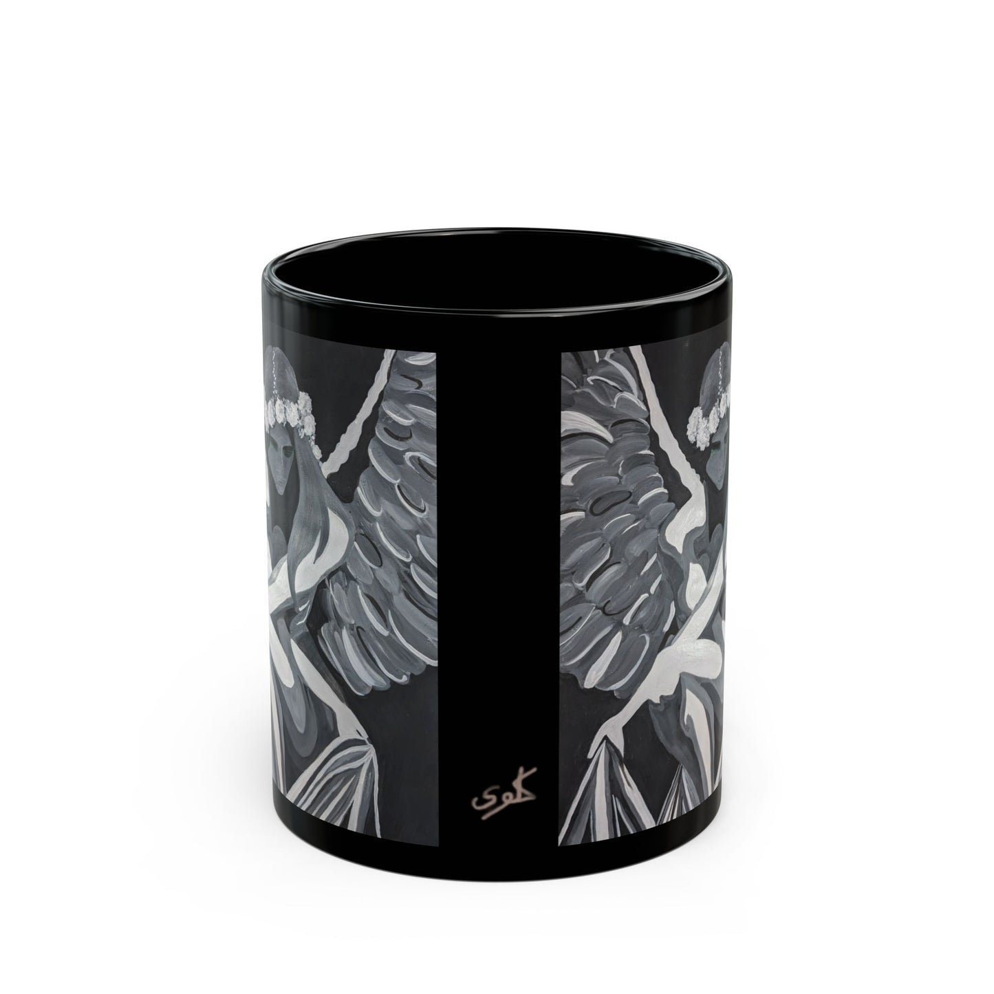 Black Mug (11oz, 15oz) - concrete angel