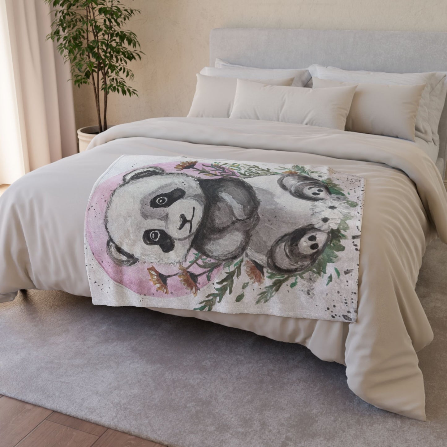 Soft Polyester Blanket Panda