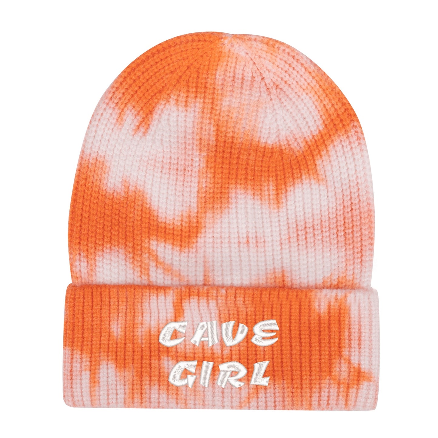 CAVE GIRL Embroidered Name /Texts Camo Knitted Hats (C3 Cave)