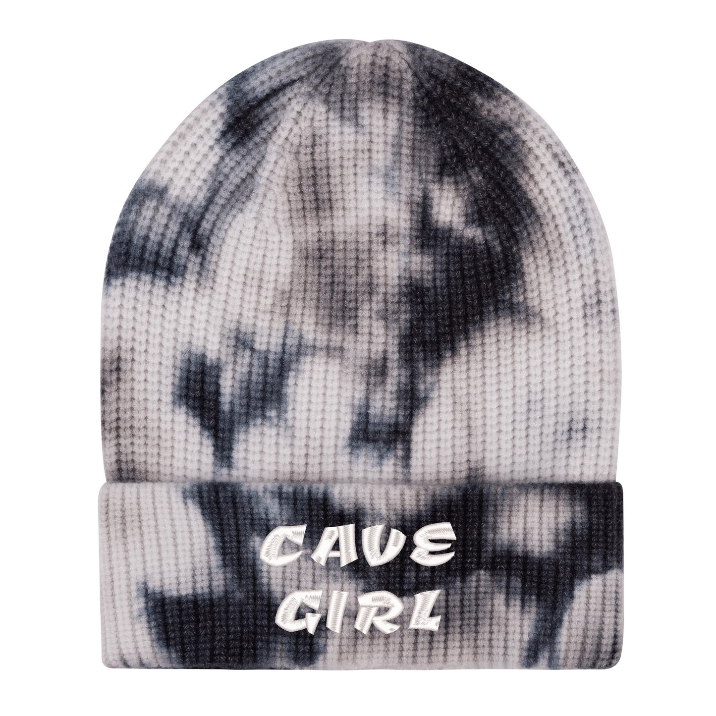 CAVE GIRL Embroidered Name /Texts Camo Knitted Hats (C3 Cave)