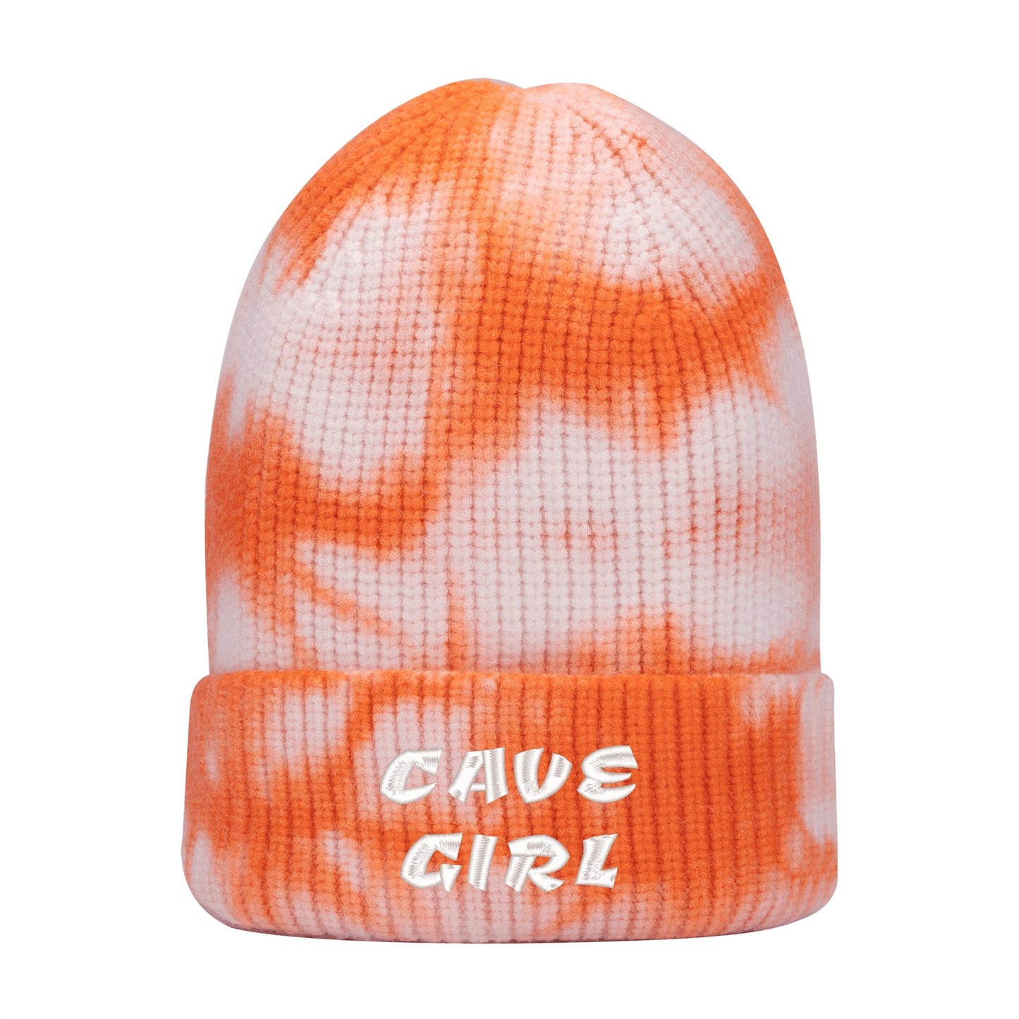 CAVE GIRL Embroidered Name /Texts Camo Knitted Hats (C3 Cave)