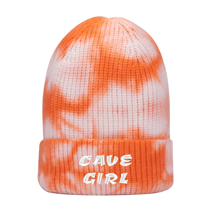 CAVE GIRL Embroidered Name /Texts Camo Knitted Hats (C3 Cave)