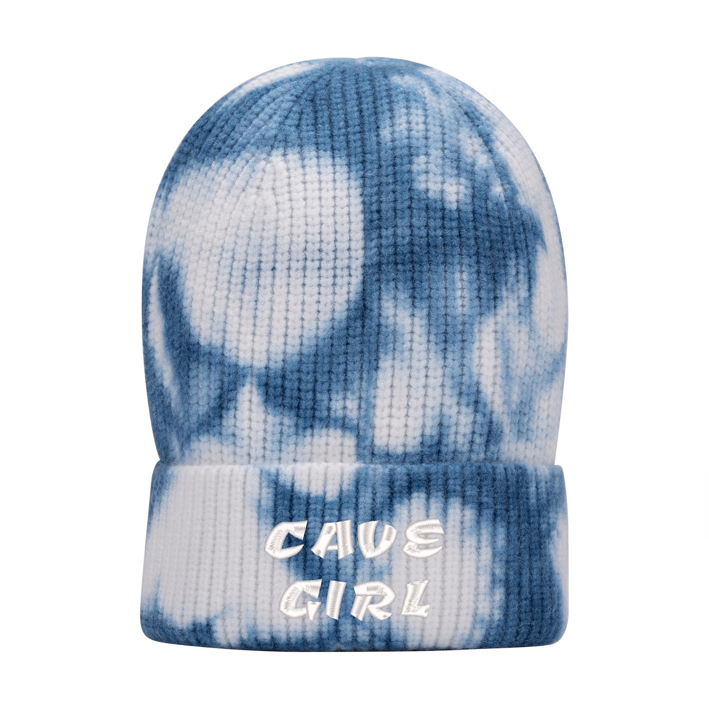 CAVE GIRL Embroidered Name /Texts Camo Knitted Hats (C3 Cave)