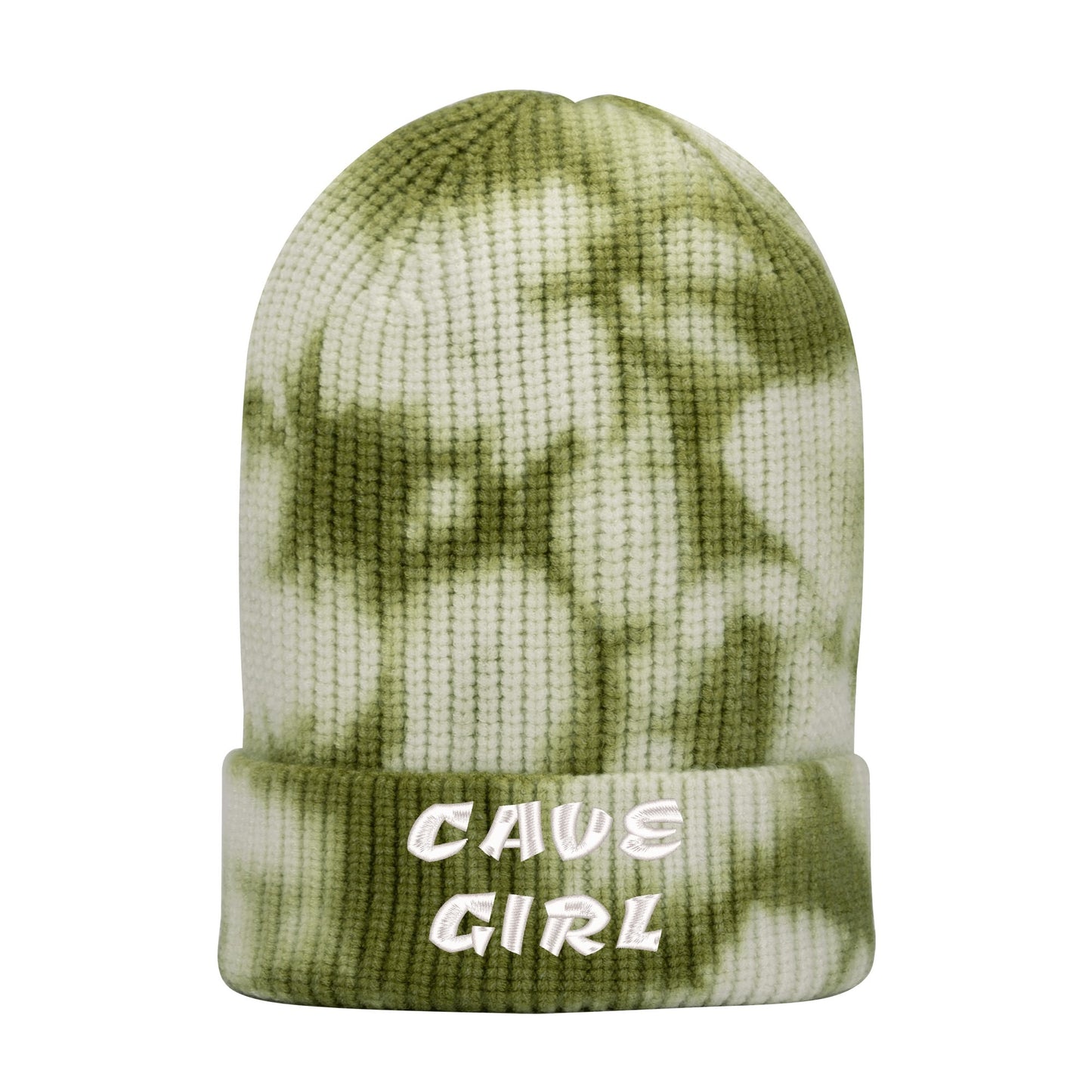 CAVE GIRL Embroidered Name /Texts Camo Knitted Hats (C3 Cave)