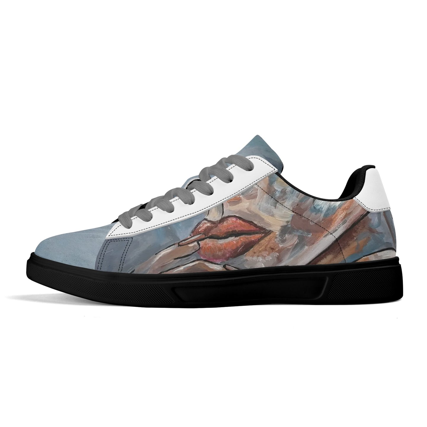 POSER PAINTING Adult Lightweight Brand Low Top Leather Skateboard kicks leather