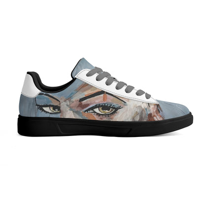 POSER PAINTING Adult Lightweight Brand Low Top Leather Skateboard kicks leather