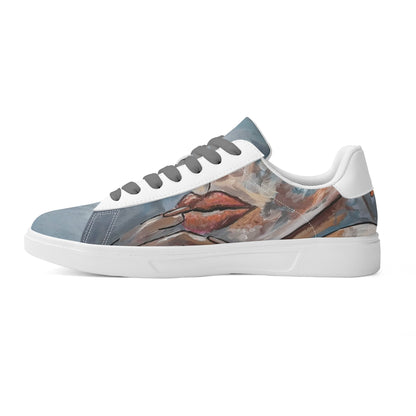 POSER PAINTING Adult Lightweight Brand Low Top Leather Skateboard kicks leather