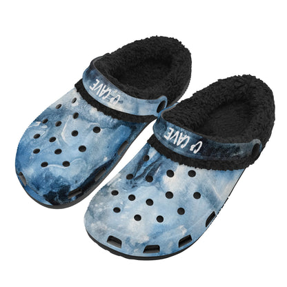 C3 Cave Unisex Adults Black Warm House Clog Winter Fur Lined Garden Slippers