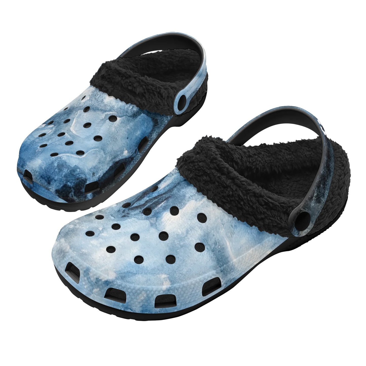 C3 Cave Unisex Adults Black Warm House Clog Winter Fur Lined Garden Slippers