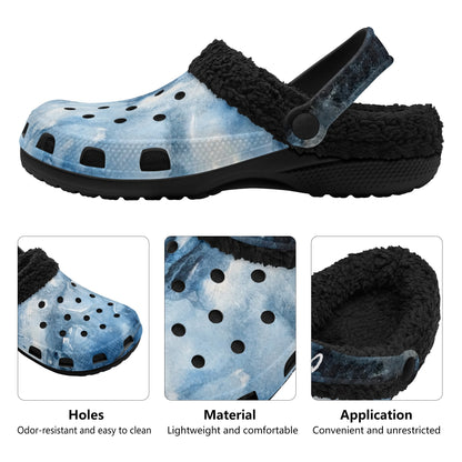 C3 Cave Unisex Adults Black Warm House Clog Winter Fur Lined Garden Slippers