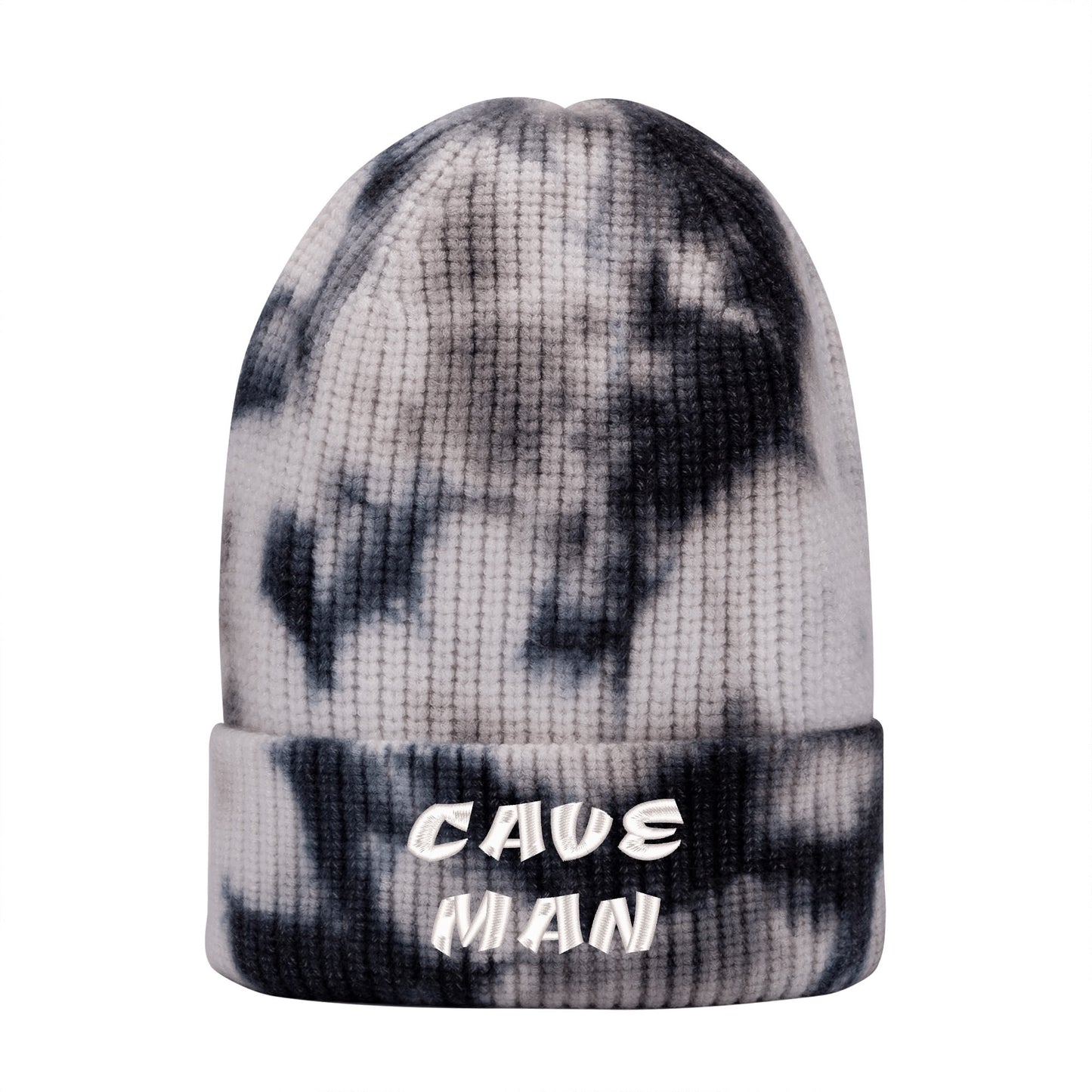 Mans Caveman Beanie in creative font