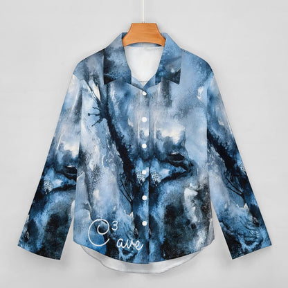 C3 Cave Women's Irregular Shirt in 'watercolour storm' print