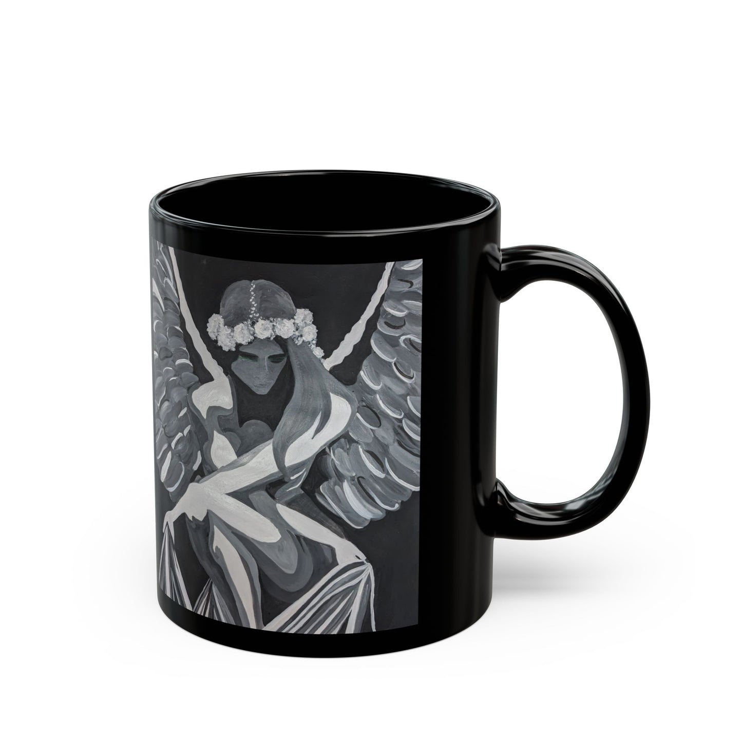 Black Mug (11oz, 15oz) - concrete angel