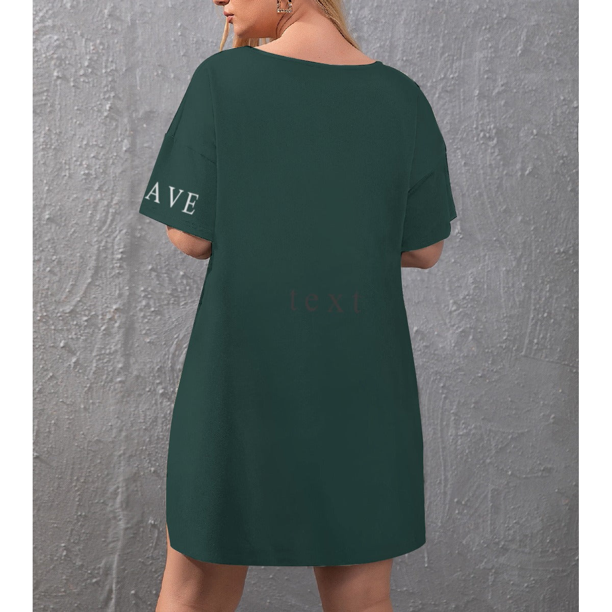 Women's Drop-Shoulder T-Shirt with Side Split and Shorts (Plus Size)