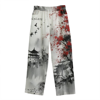 C3CAVE Unisex Straight Casual Cotton Pants  - traditional Chinese art