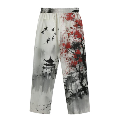 C3CAVE Unisex Straight Casual Cotton Pants  - traditional Chinese art