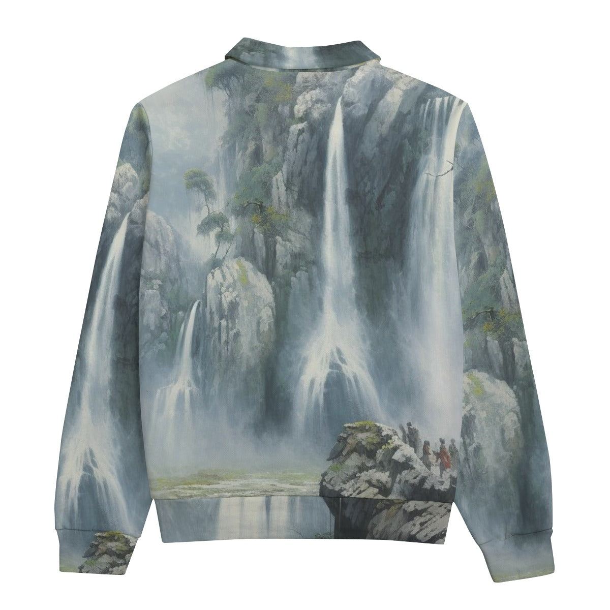 C3CAVE Unisex Lapel Waterfall Sweatshirt Cotton