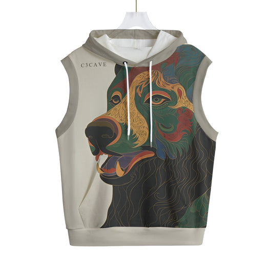 C3CAVE bear print Unisex Hooded Cotton Vest