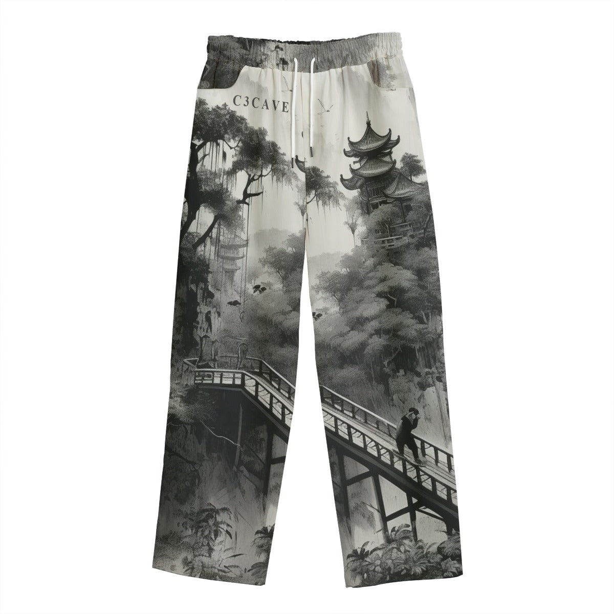 C3CAVE Unisex Straight Casual cotton Pants - Traditional Chinese art