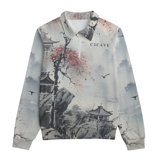 C3Cave Unisex Lapel cotton Sweatshirt |Traditional Chinese art