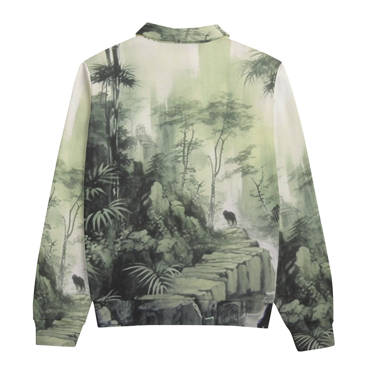 C3CAVE Unisex Lapel Cotton Sweatshirt | greenery