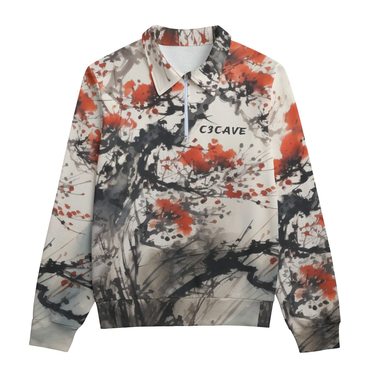 c3cave Unisex Lapel cotton Sweatshirt |