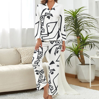 C3 Cave Satin PJs Set - line draw