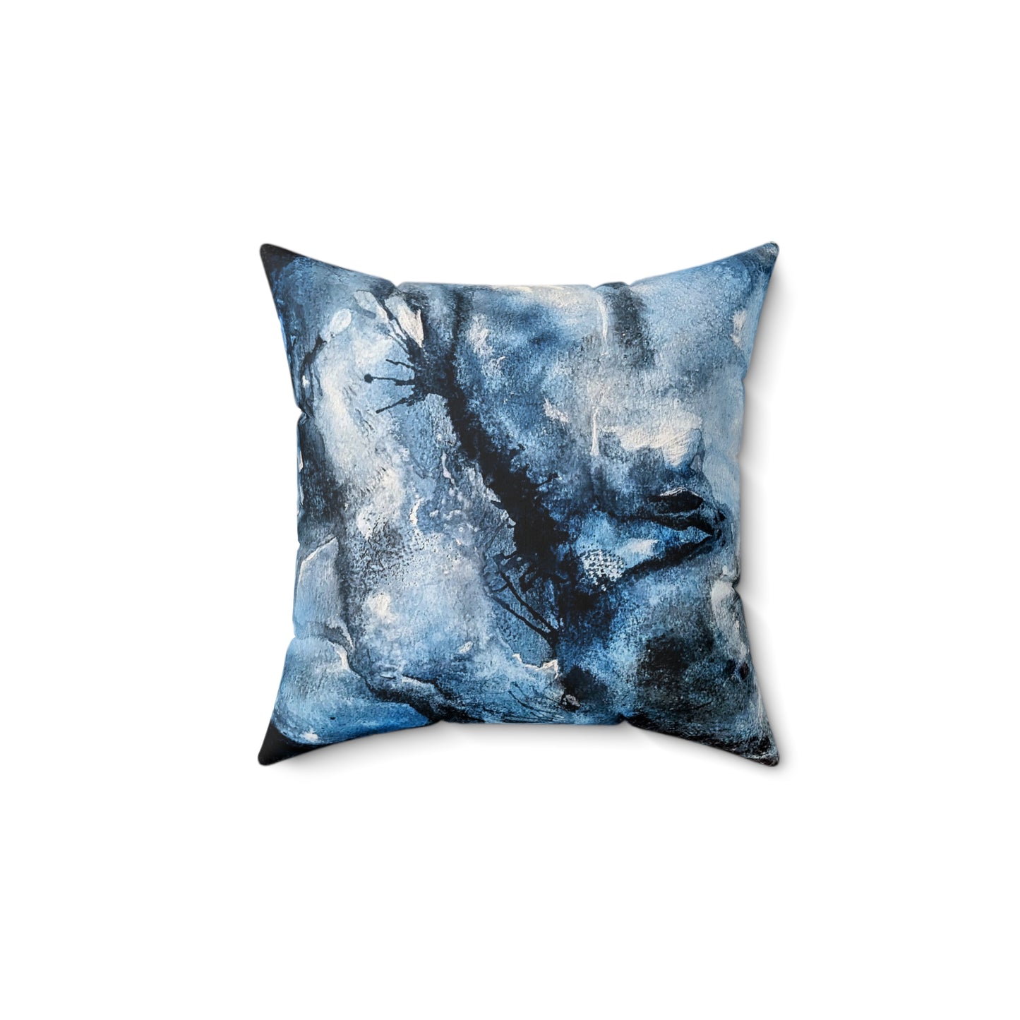 Faux Suede Square Pillow - Watercolor