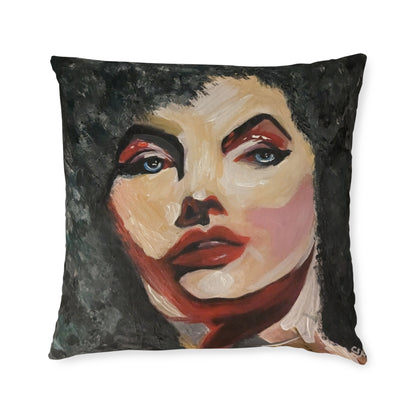 Square Pillow - 1 pillow 2 different sides ( Greys/White chick with and afro)