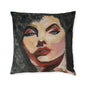 Square Pillow - 1 pillow 2 different sides ( Greys/White chick with and afro)