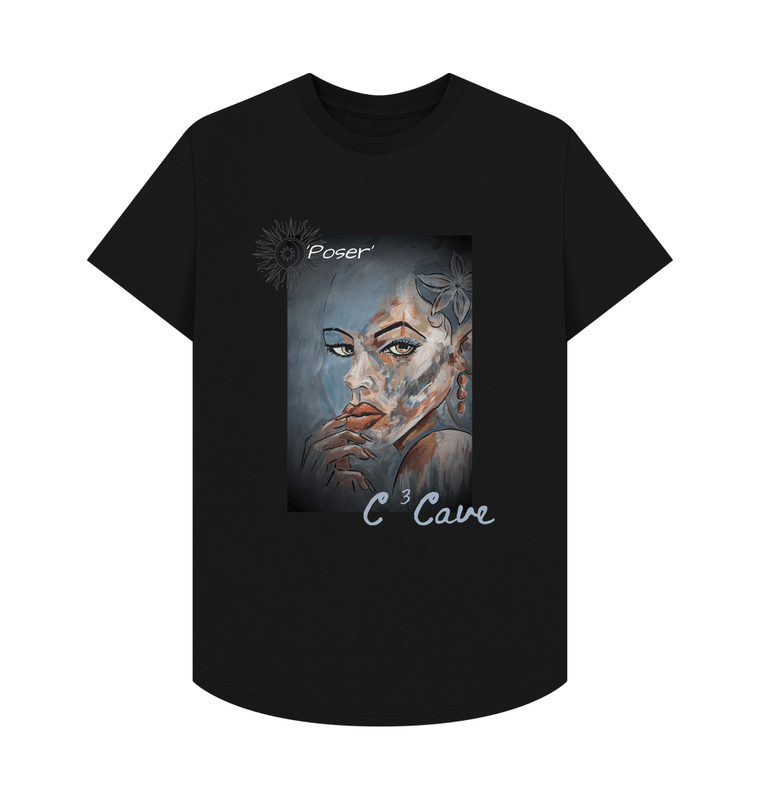 Black C3 Cave -Poser Mans longline tee shirt