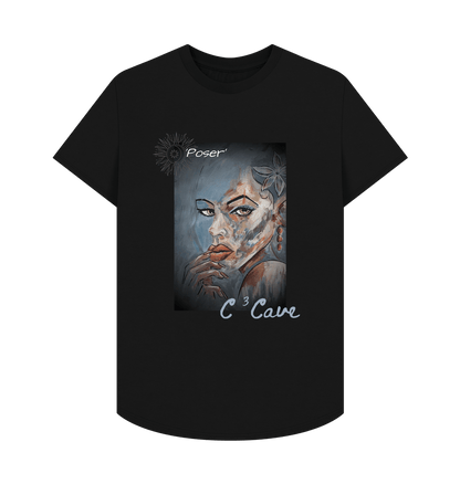 Black C3 Cave -Poser Mans longline tee shirt