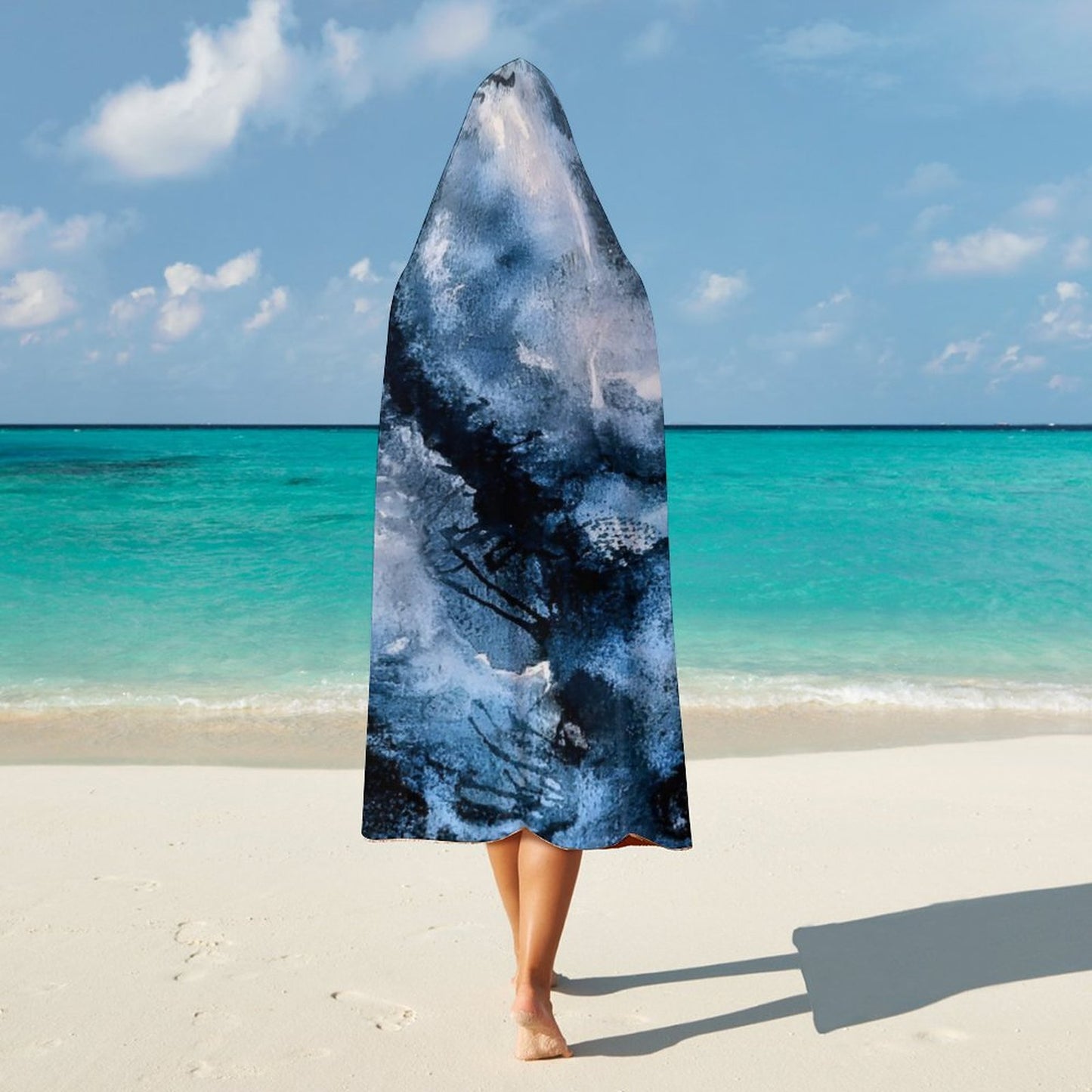 C3 Cave Wrap Hooded Blanket - Watercolour storm print