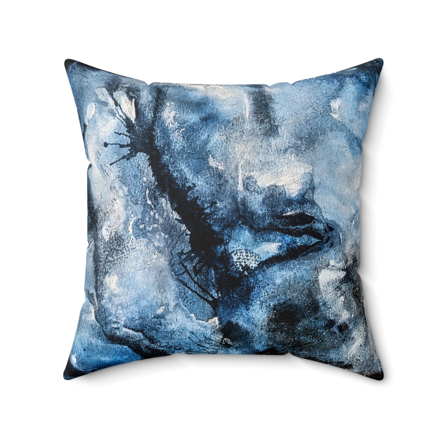 Faux Suede Square Pillow - Watercolor