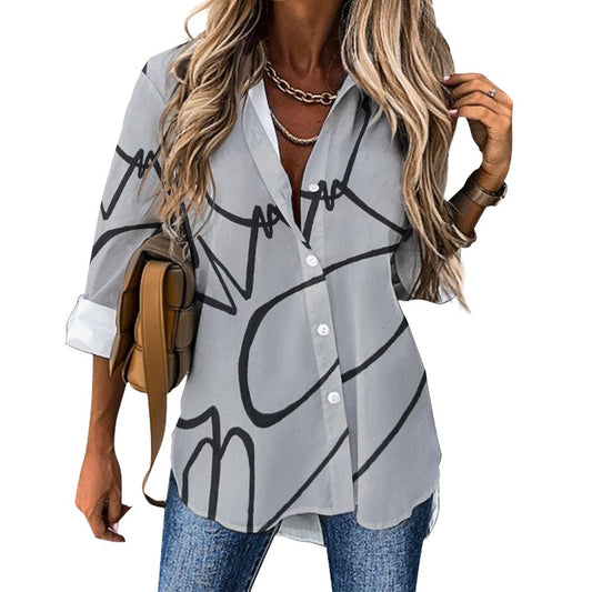 Women's Irregular Shirt - Line draw (regular length)