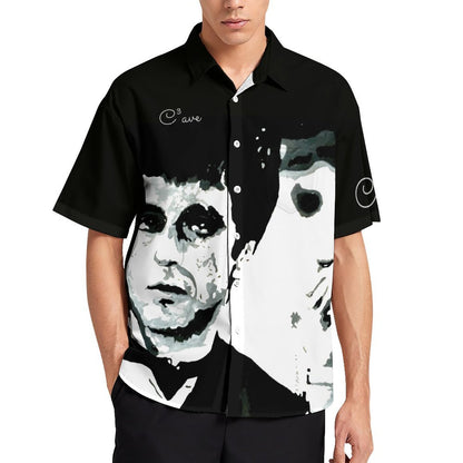 C3 Cave Al Pacino painting printed on Men's Short Sleeve Shirt with Pocket