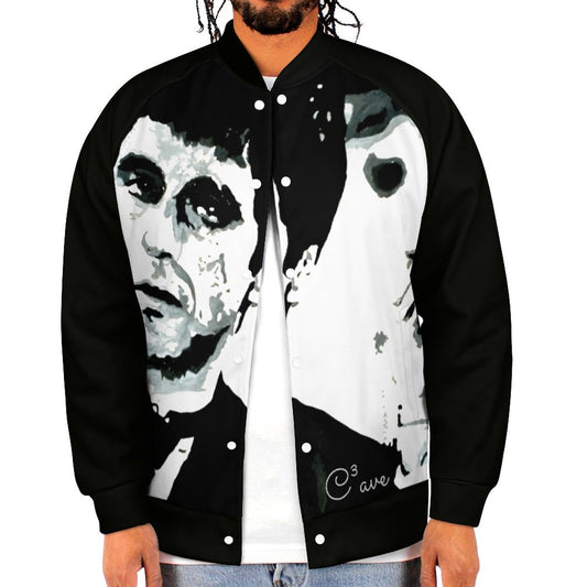 C3 Cave Al Pacino painting printed on Men's Baseball Jacket