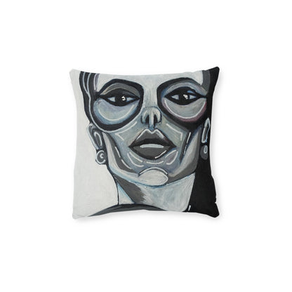 Square Pillow - 1 pillow 2 different sides ( Greys/White chick with and afro)