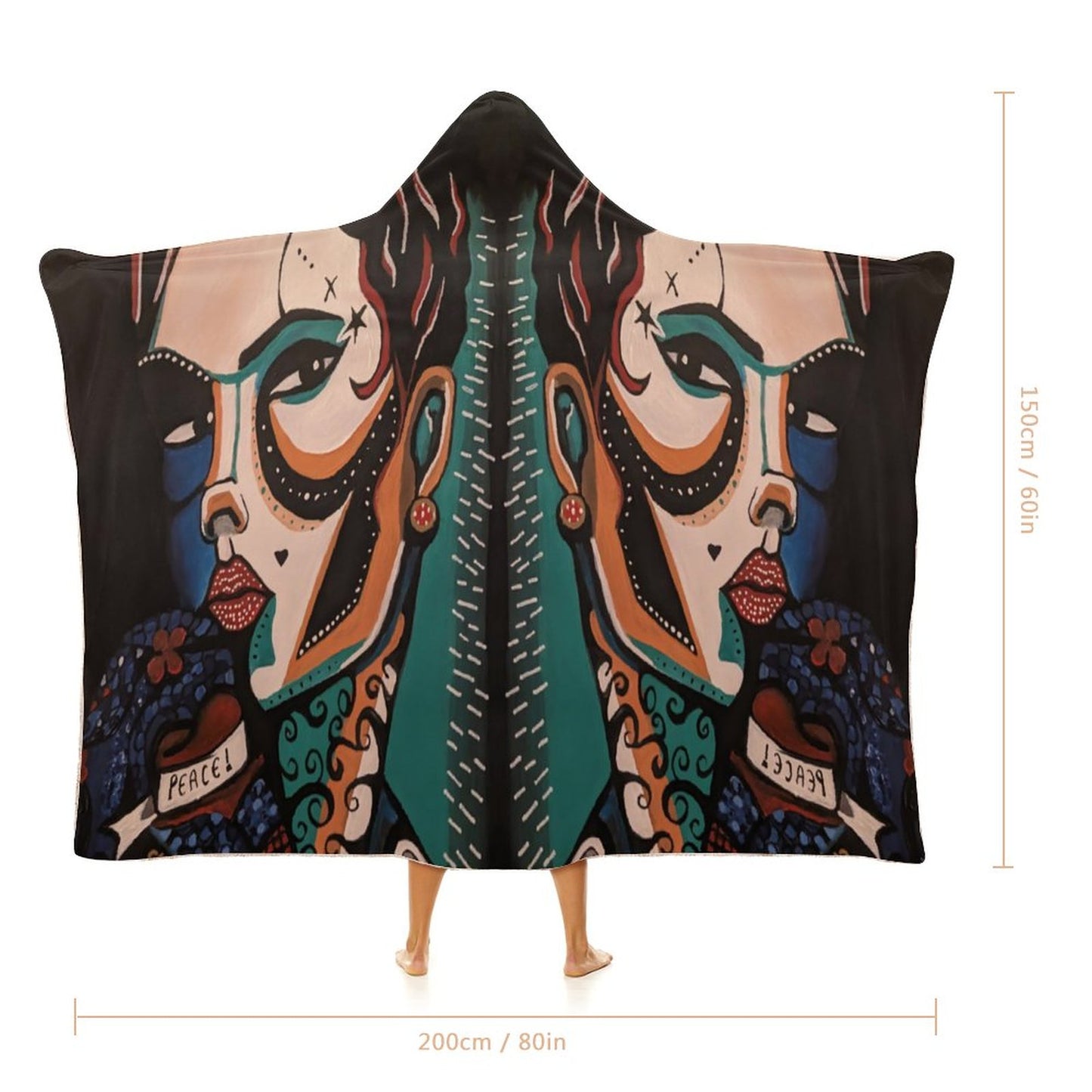 C3 Cave Wrap Hooded Blanket Peace in NI Print