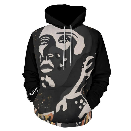 C3 Cave Art Hoodie with Double-layer Cap - Vitiligo is beautiful print