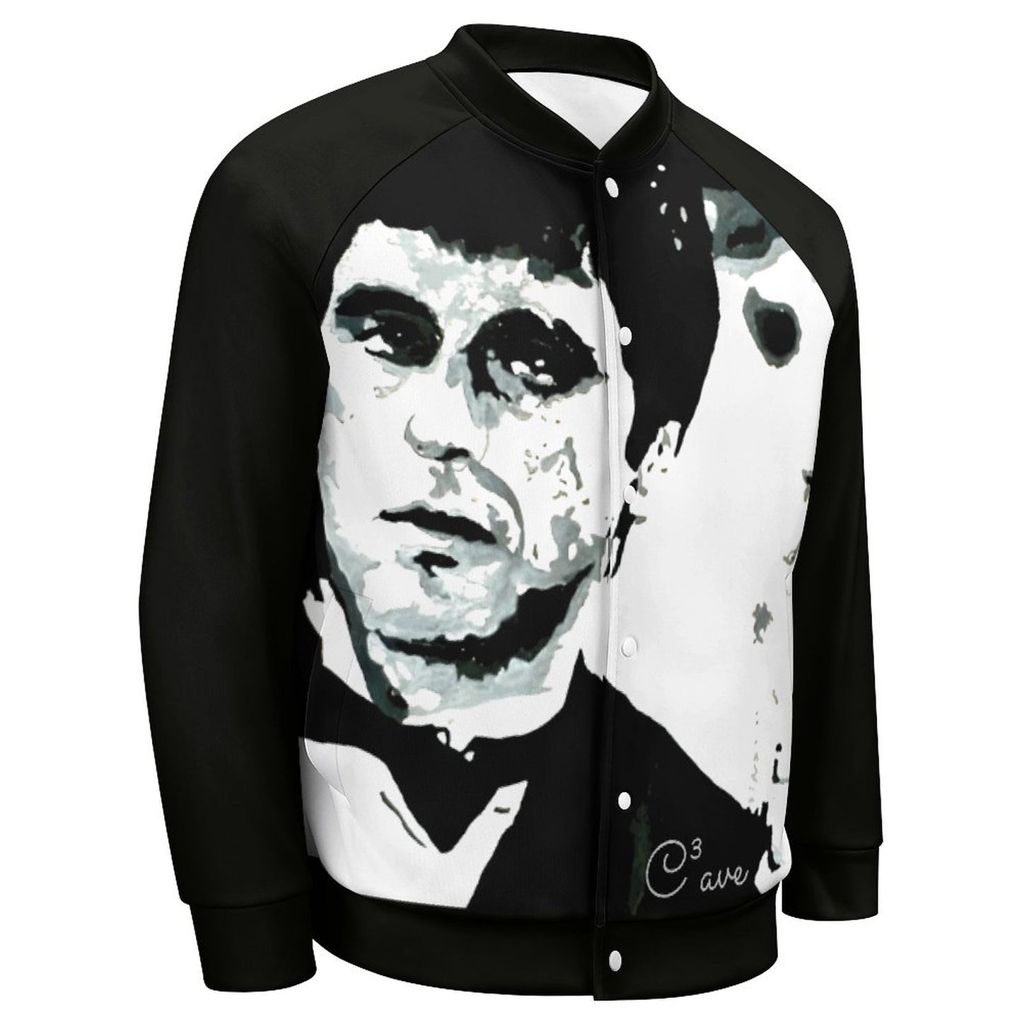 C3 Cave Al Pacino painting printed on Men's Baseball Jacket