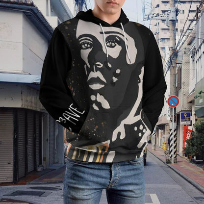 C3 Cave Art Hoodie with Double-layer Cap - Vitiligo is beautiful print