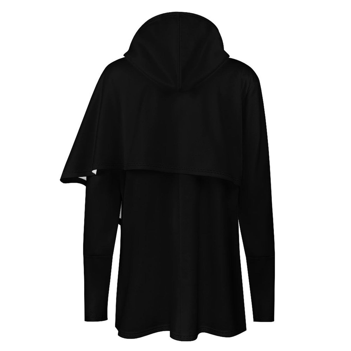 C3 Cave Poncho-style Long Sleeve Women Hoodie with Irregular Hem - Vitiligo is beautiful print