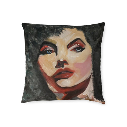 Square Pillow - 1 pillow 2 different sides ( Greys/White chick with and afro)